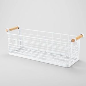 Brightroom Medium Rectangular Wire Basket in White - 16" × 6" × 6"